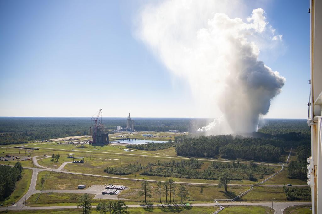 vapor clouds erupting from a hot fire test