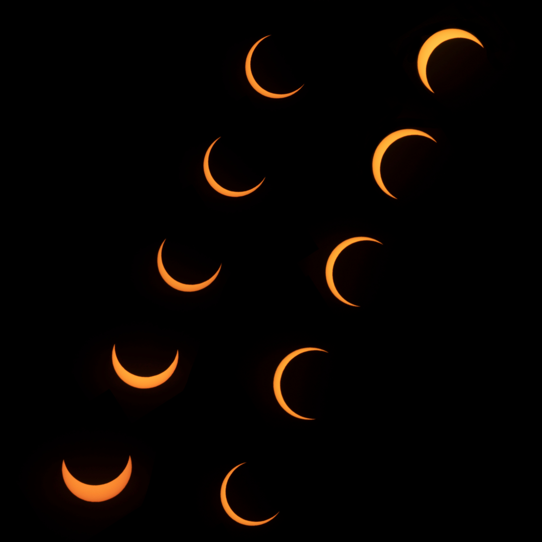 images of different times of solar eclipse