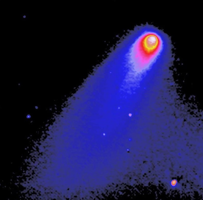Solar Max false color image of Halley's comet taken on Feb. 28, 1986