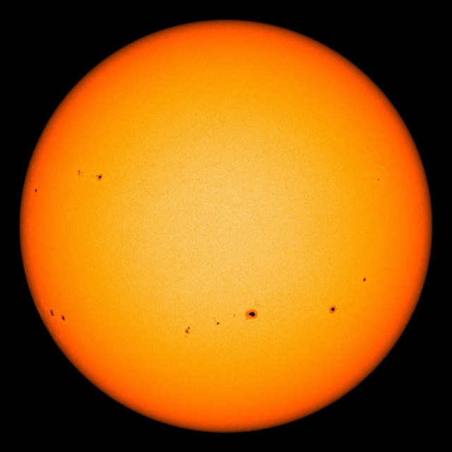 Image of the Sun with sunspots