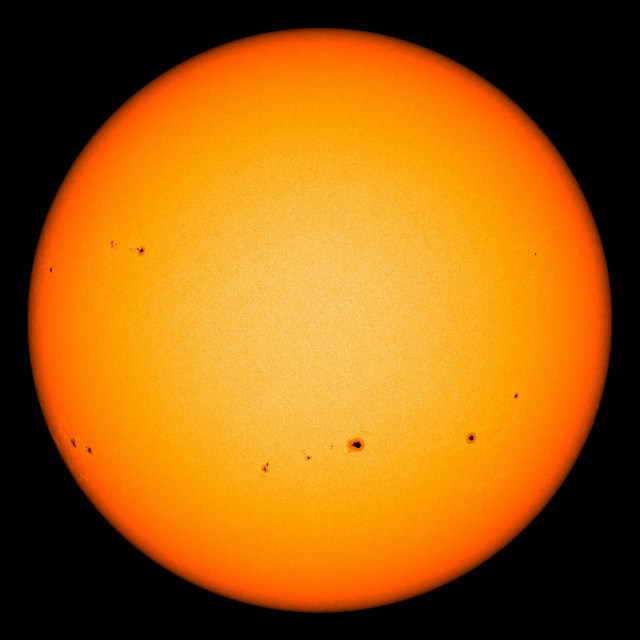 Image of the Sun with sunspots
