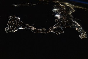 iss060e019901 (July 29, 2019) --- The International Space Station was orbiting 258 miles above the Mediterranean Sea when an Expedition 60 crewmember photographed a well-lit Italy and its island of Sicily near midnight local time.
