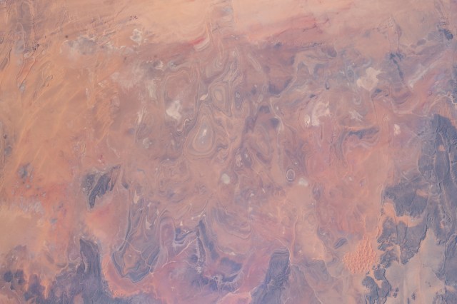 iss060e014846 (July 26, 2019) --- A portion of the Sahara desert in Algeria is pictured as the International Space Station orbited 260 miles above north Africa.