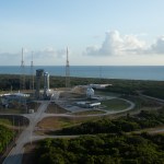 A United Launch Alliance Atlas V rocket with Boeing’s CST-100 Starliner spacecraft aboard is seen on the launch pad at Space Launch Complex 41 ahead of the NASA’s Boeing Crew Flight Test, Monday, May 6, 2024 at Cape Canaveral Space Force Station in Florida.