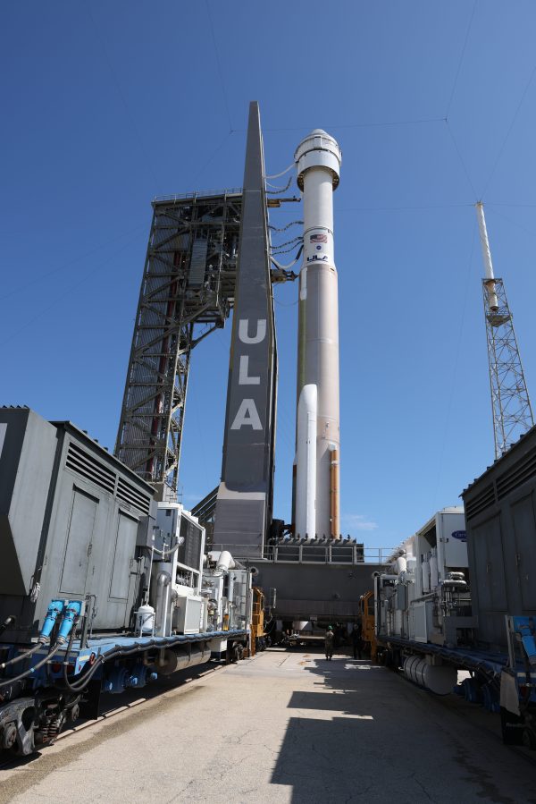Image of Boeing Starliner spacecraft on top United Launch Alliance Atlas V rocket