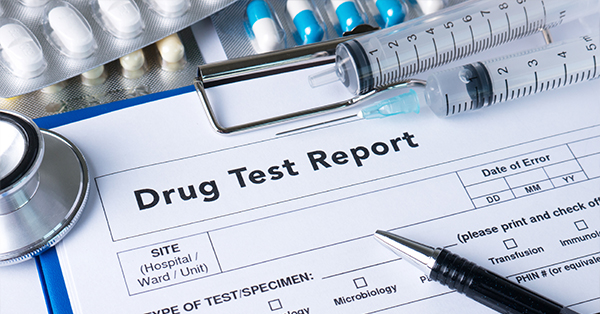 Form titled drug test report