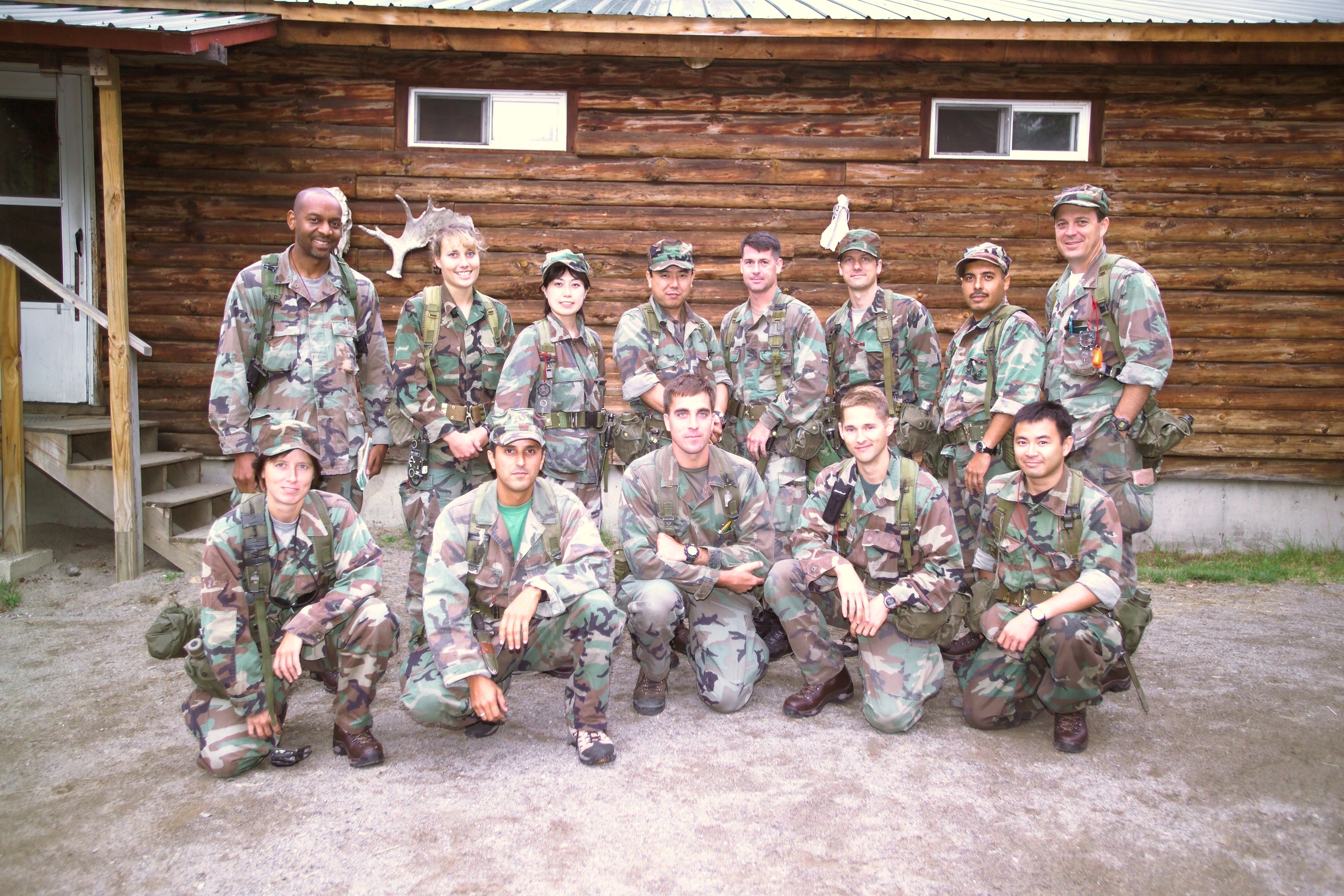 Group 19 astronaut candidates during survival training at Brunswick Naval Air Station in Maine.