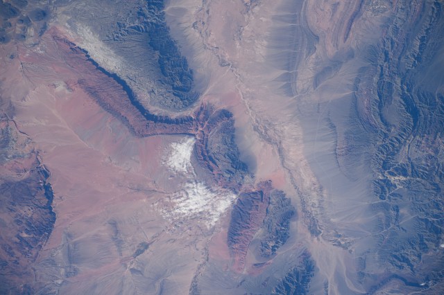 The Talampaya National Park in Argentina, a UNESCO World Heritage Site, is pictured from the International Space Station as it orbited 263 miles above the South American nation.