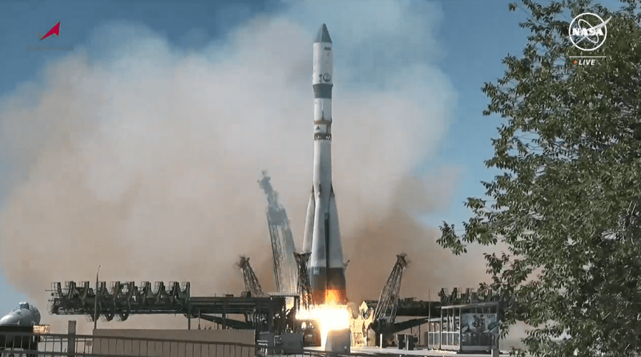 The Progress 88 cargo craft launch from the Baikonur Cosmodrome in Kazakhstan at 5:43am ET. Credit: NASA TV