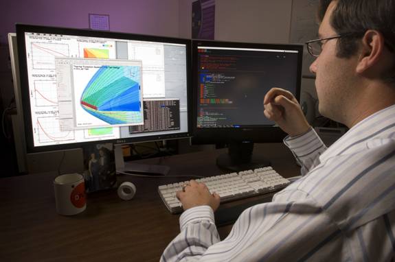 Todd White uses the Data Parallel Line Relaxation (DPLR) software