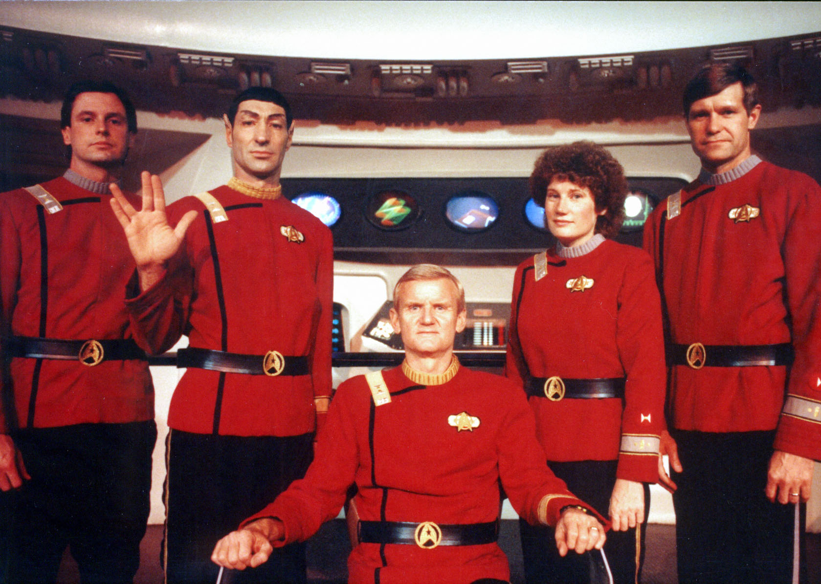 The STS-54 crew dressed as Starfleet officers