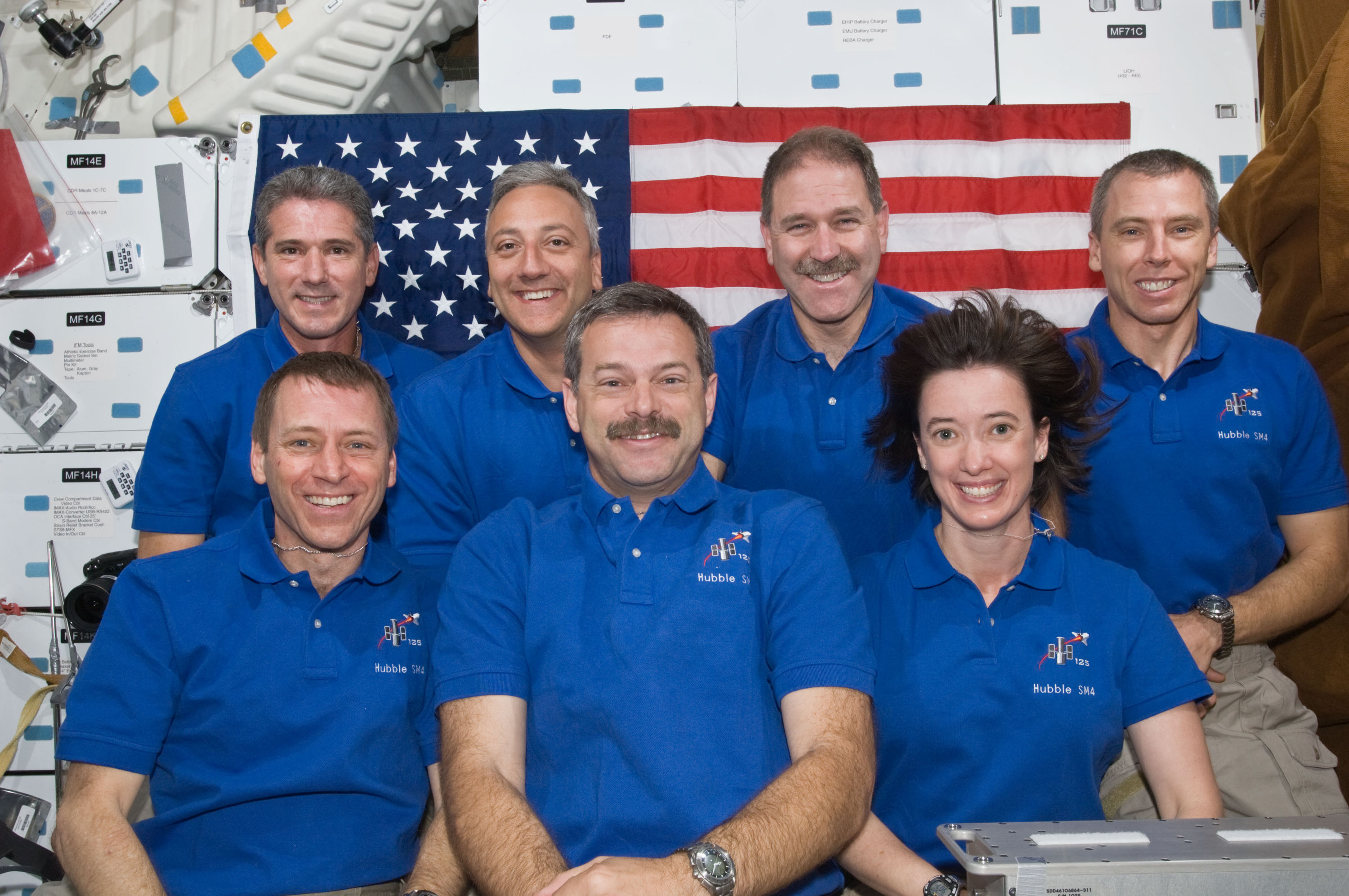Inflight photo of the STS-125 crew