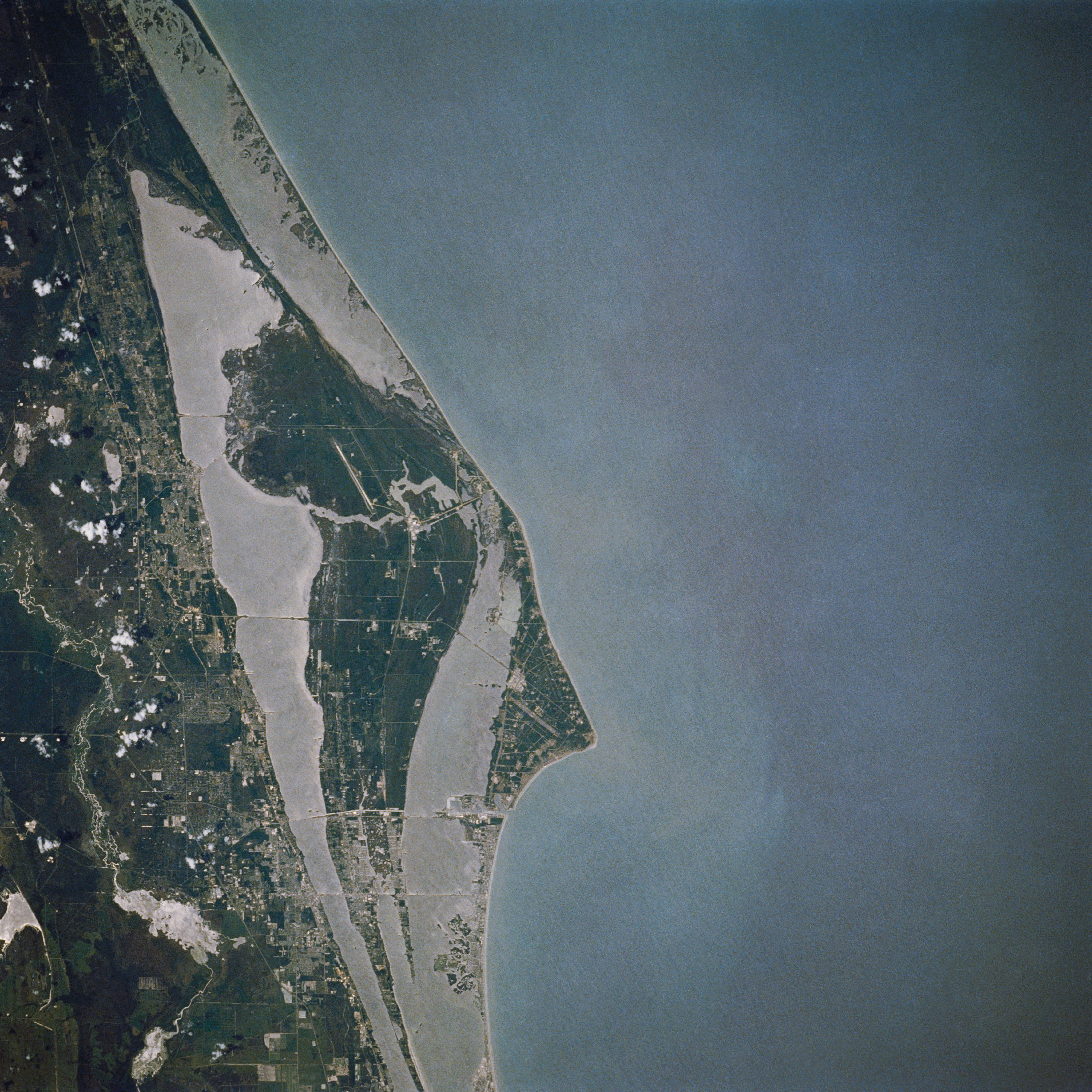 STS-30 crew Earth observation photograph of the Cape Canaveral area in Florida including NASA’s Kennedy Space Center