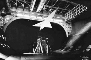 Model in large wind tunnel.