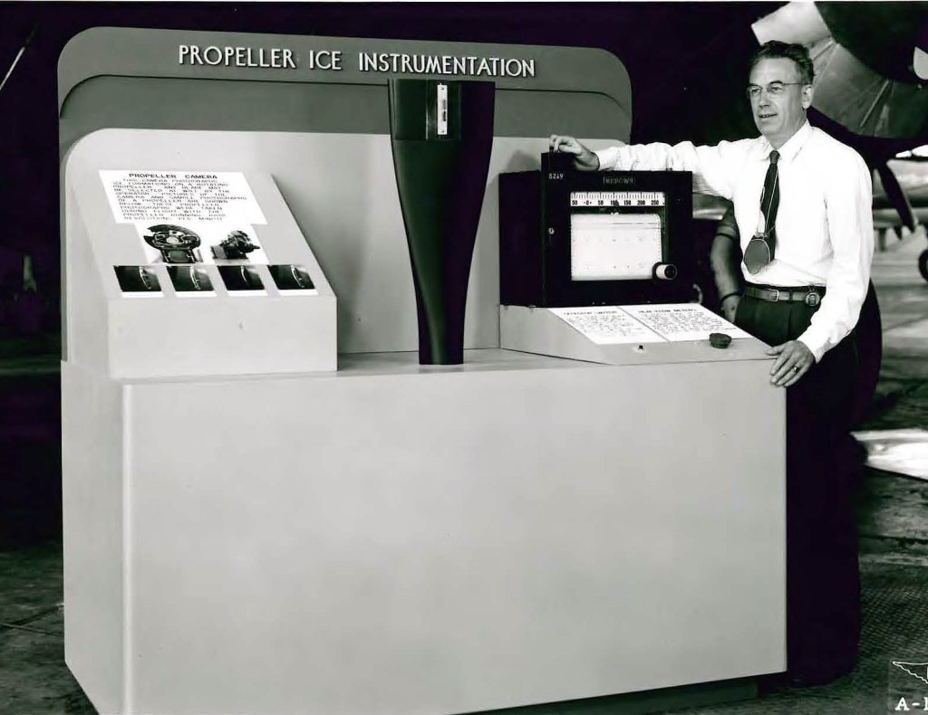 Man with exhibit.