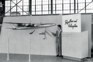 Man pointing to display.