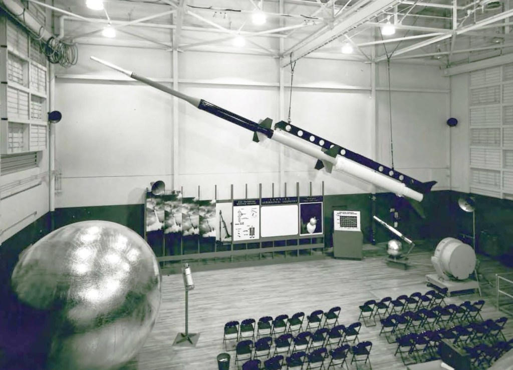 Missile and satellite display.
