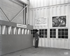 Man with display.