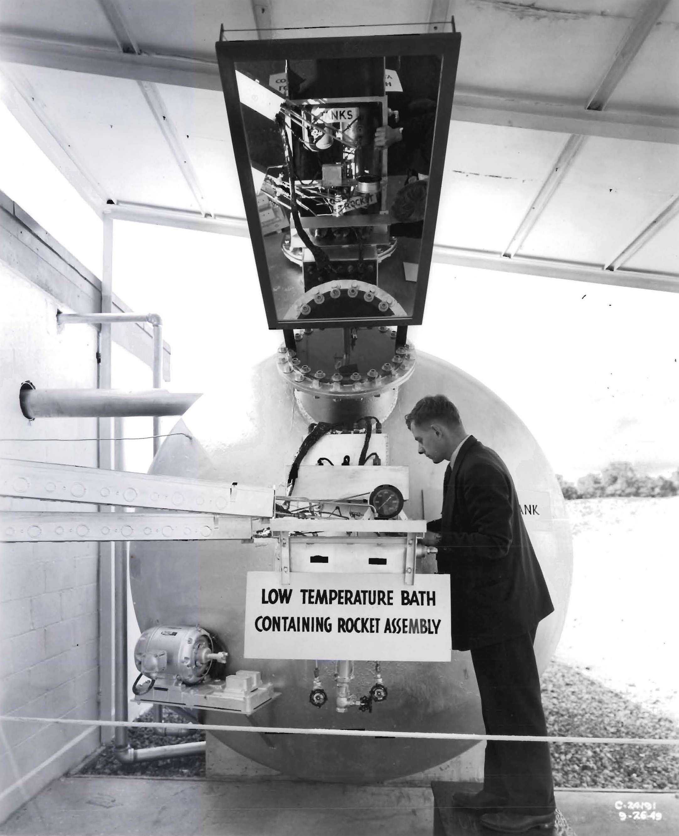 Man with fuel tank.