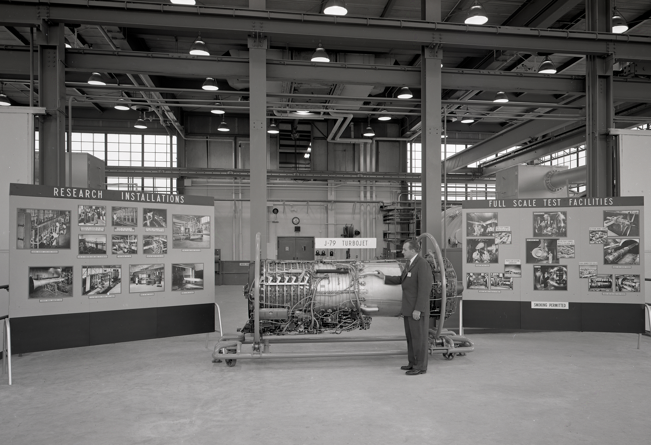 Man with exhibit.