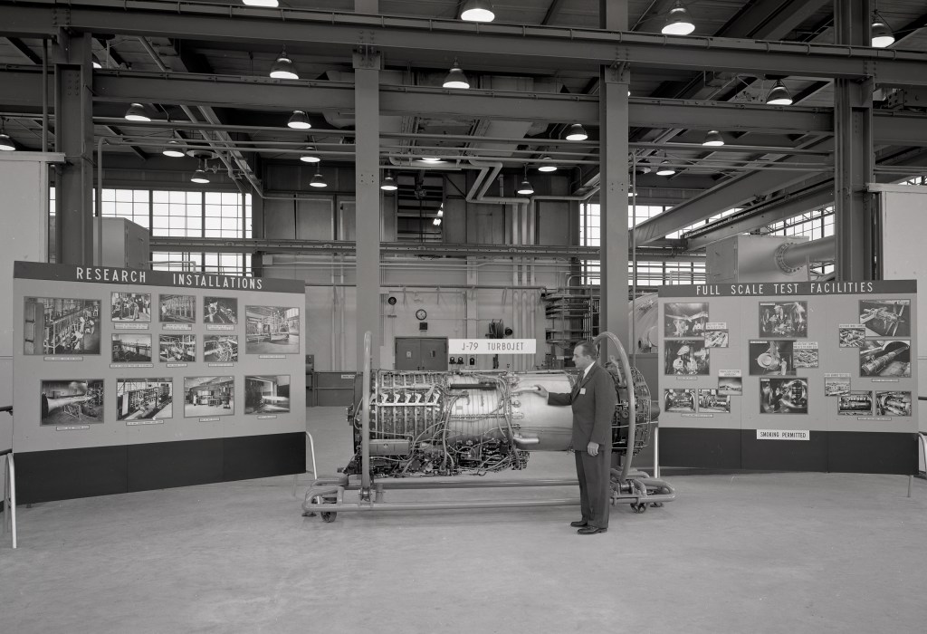 Man with exhibit.