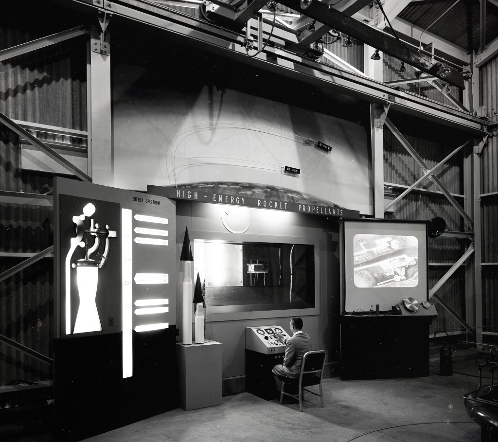 Man with exhibit.