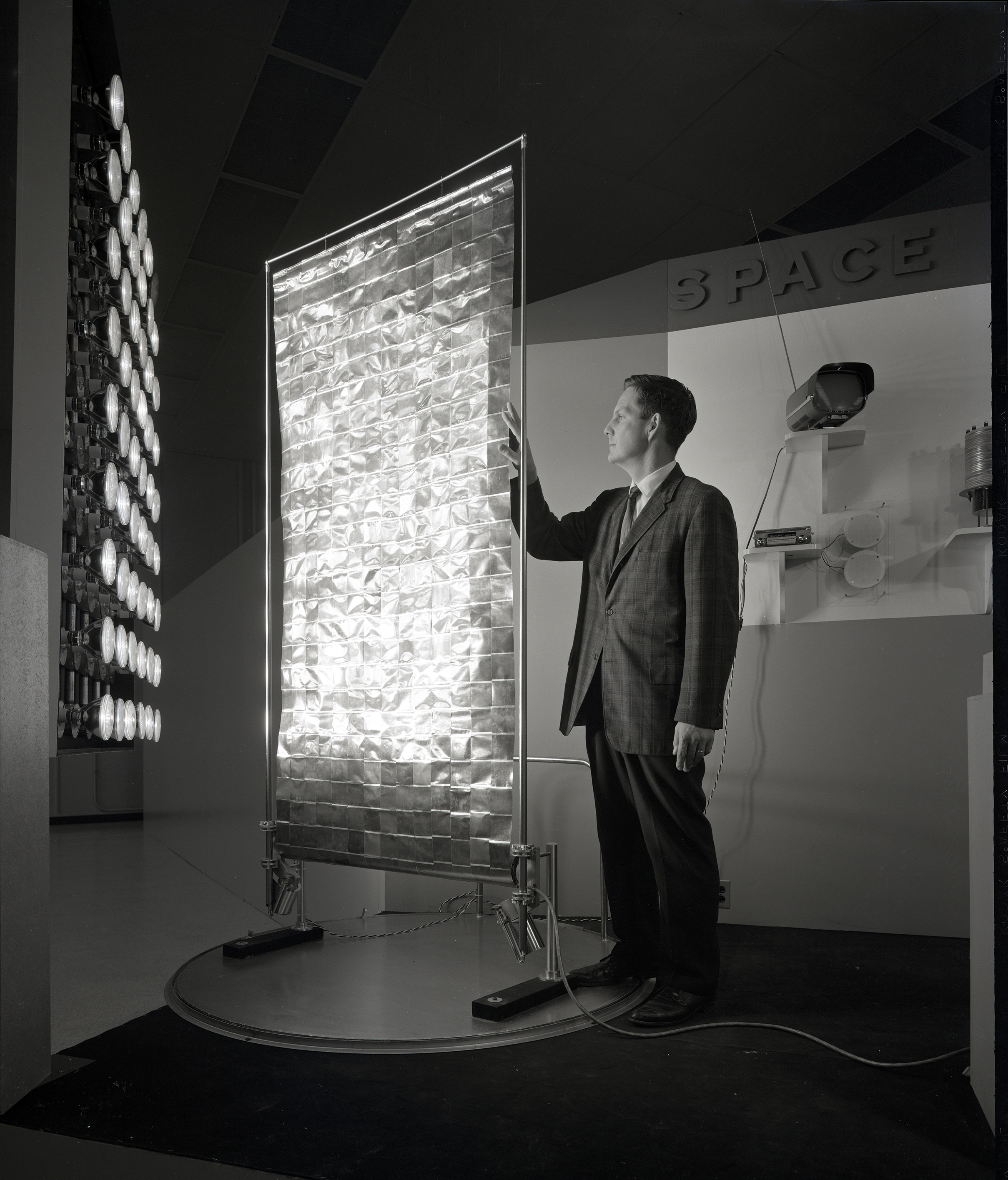 Man with solar array.