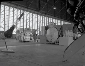 Displays in hangar.