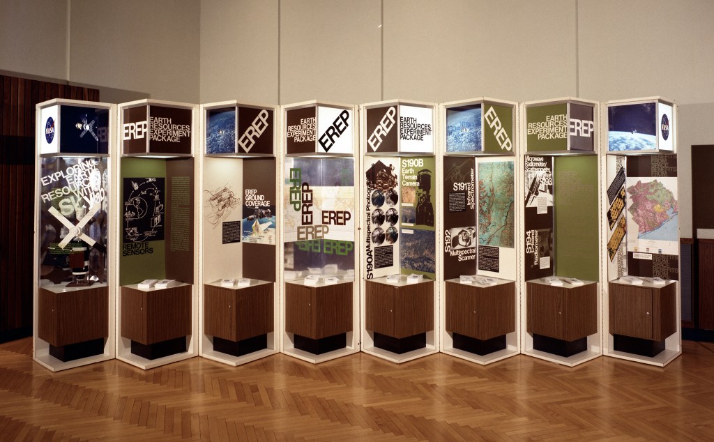 Displays in auditorium.