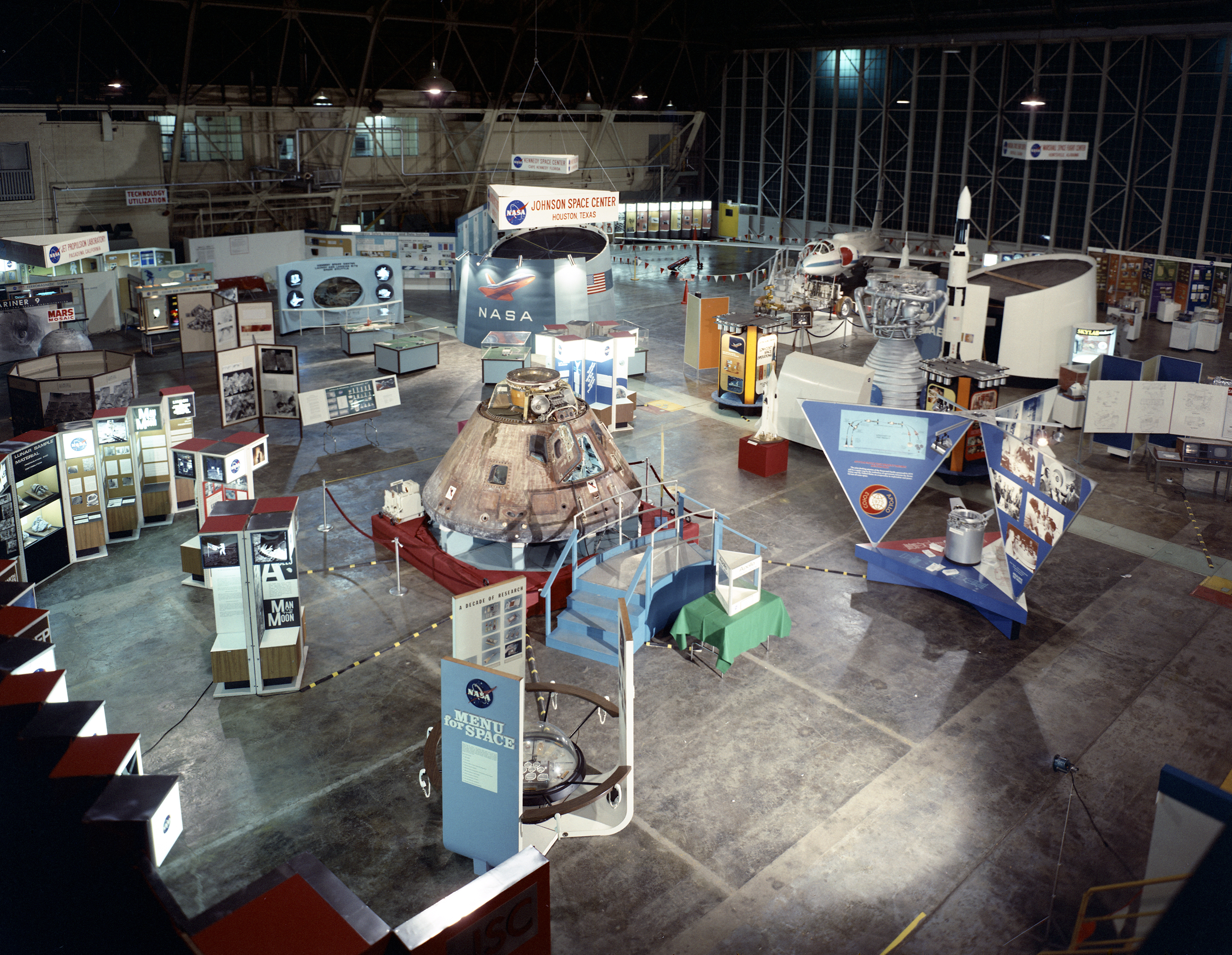 Displays in hangar.