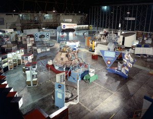 Displays in hangar.