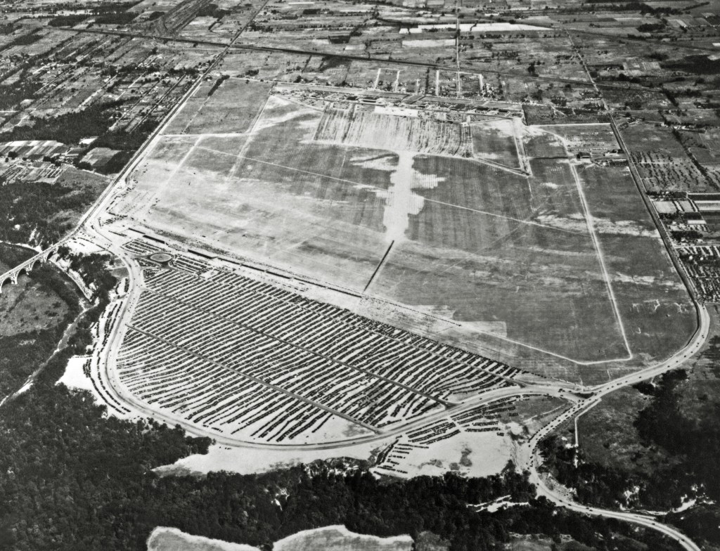 Aerial view of Cleveland airport.