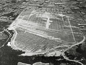Aerial view of Cleveland airport.