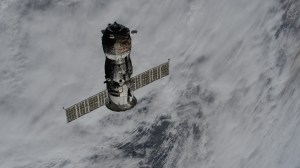 The uncrewed Roscosmos Progress 86 cargo craft, packed with trash and obsolete gear, departs the vicinity of the International Space Station after undocking from the Poisk module ending a six-month cargo mission.