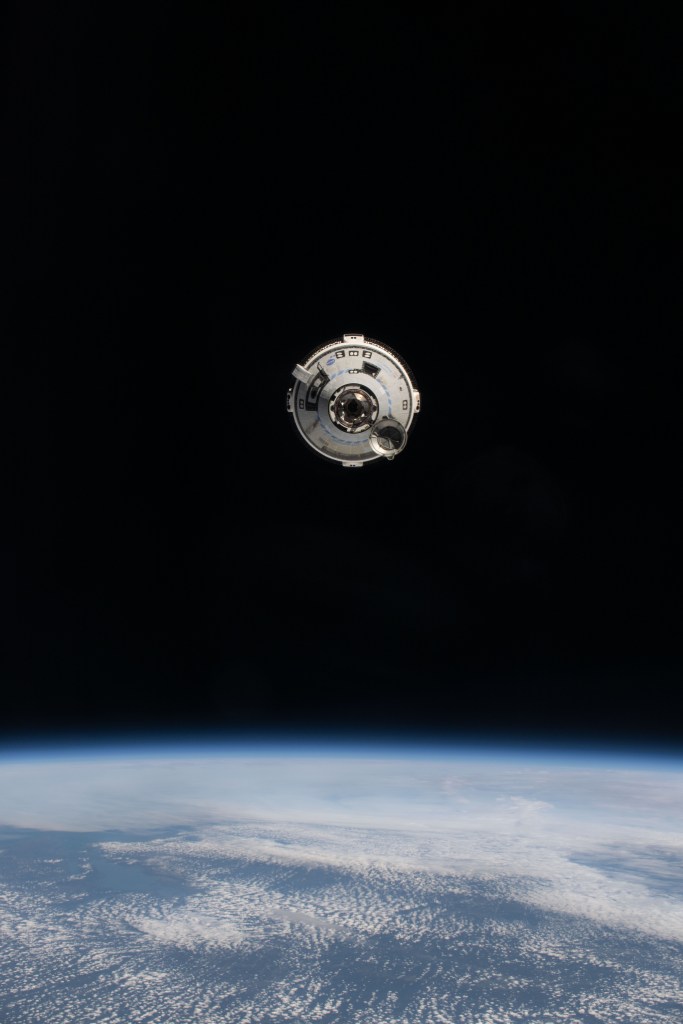 The Starliner spacecraft on NASA's Boeing Crew Flight Test approaches the International Space Station while orbiting 263 miles above Quebec, Canada. NASA astronauts Butch Wilmore and Suni Williams aboard Starliner would dock to the orbital outpost's forward port on the Harmony module at 1:34 p.m. EDT on Thursday, June 6.