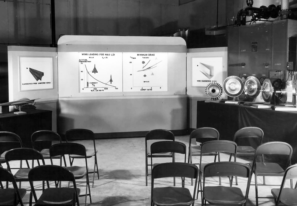 Empty chairs with display.