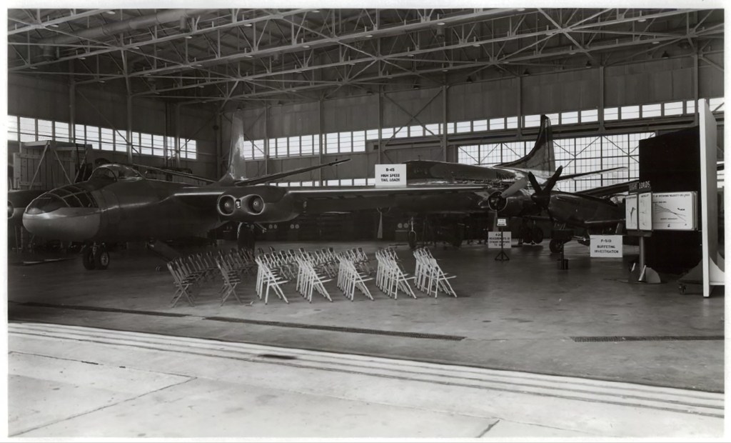 Aircraft in hangar