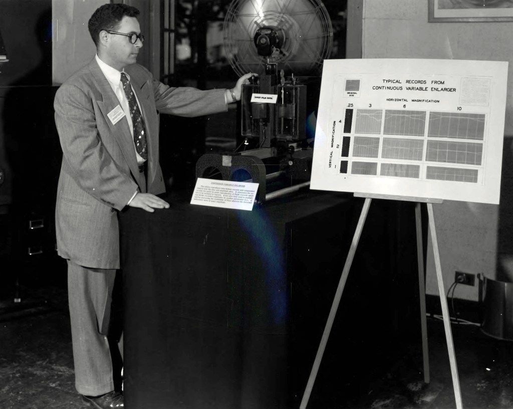 Man with exhibit