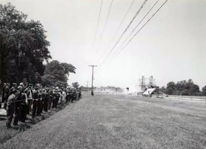 Group viewing outdoor test area.