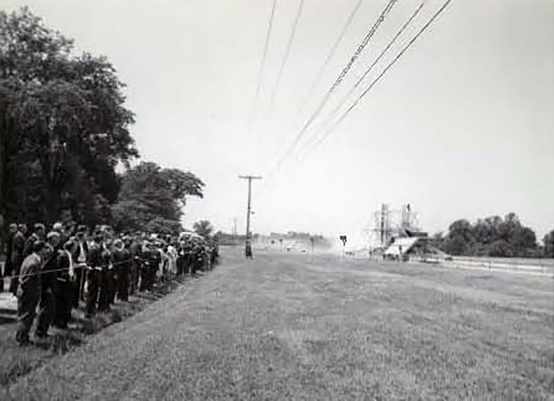 Group viewing outdoor test area.
