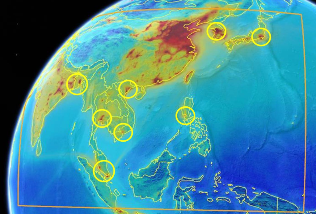 Map of planned ASIA-AQ operational regions for 2020.