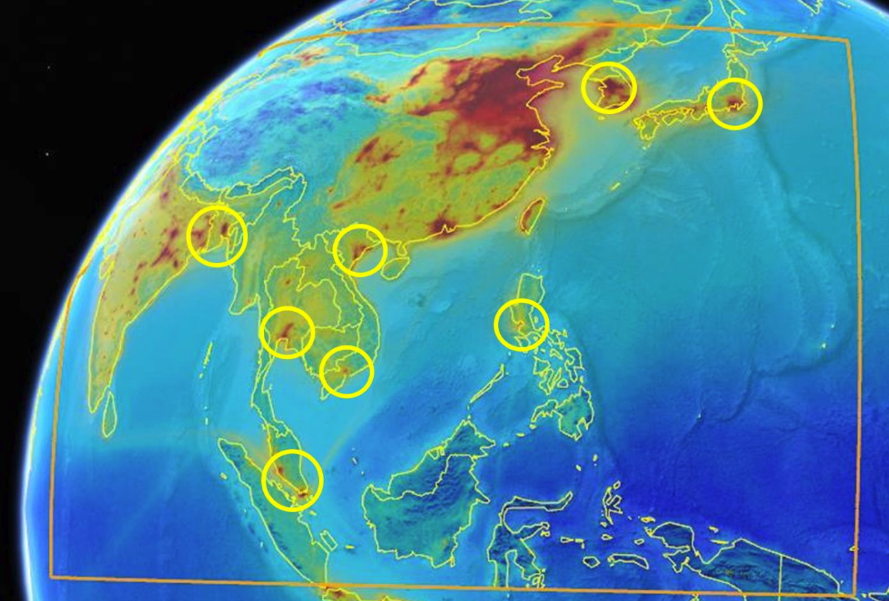 Map of planned ASIA-AQ operational regions for 2020.