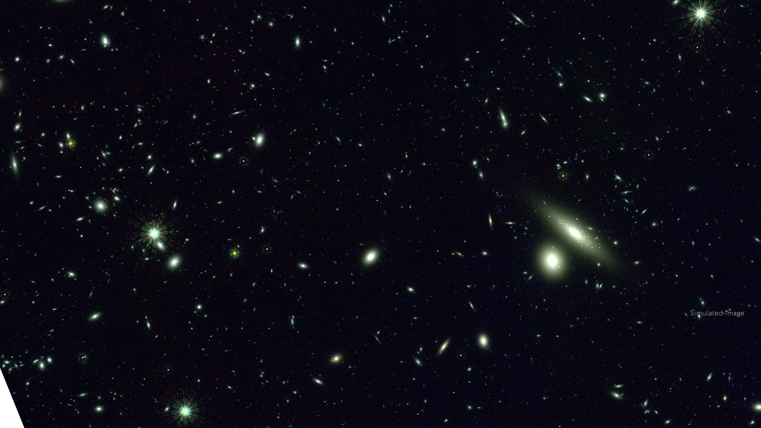 Simulated Roman image full of synthetic galaxies