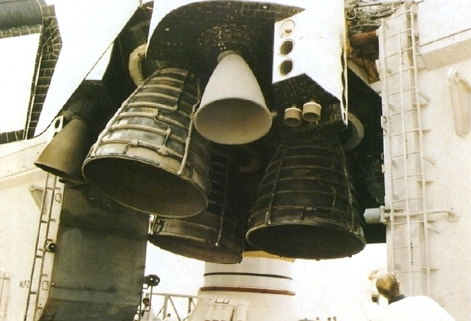 Discovery’s three main engines hours after the launch abort
