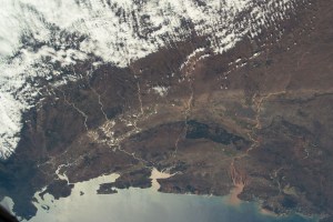 The northwest coast of Madagascar on the Mozambique Channel is pictured from the International Space Station as it orbited 267 miles above the East African island nation.