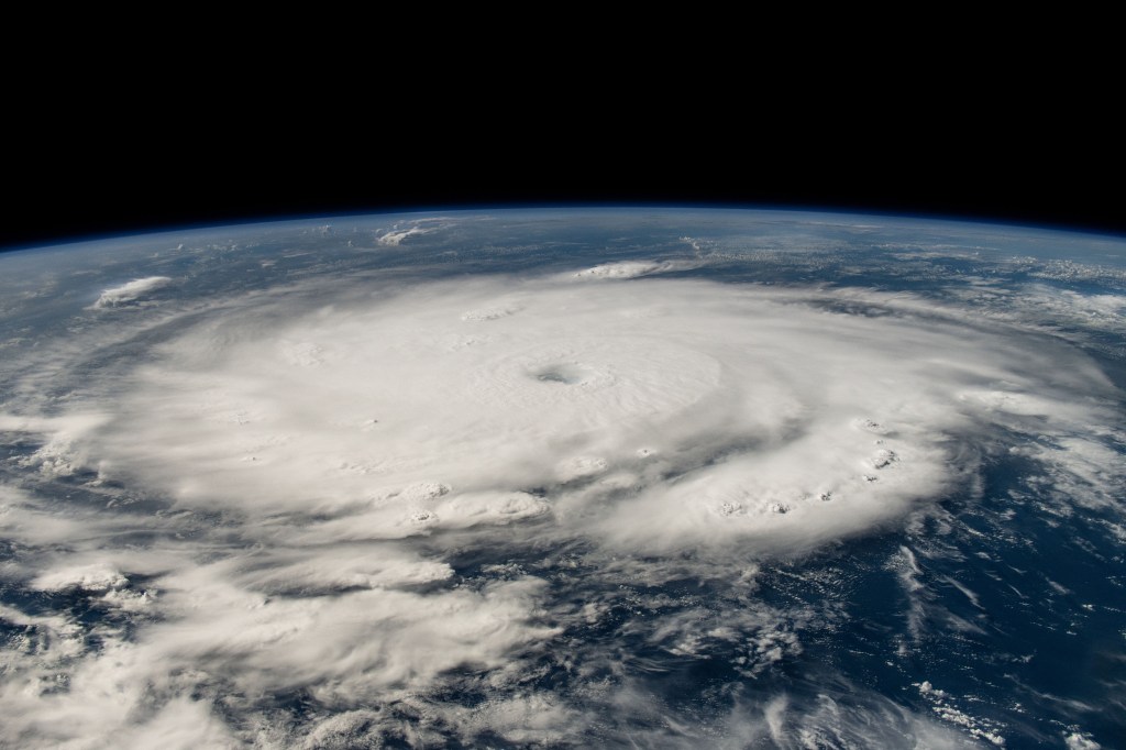 Hurricane Beryl is pictured as a Category 4 storm off the coast of Grenada in the Caribbean Sea as the International Space Station orbited 262 miles above.