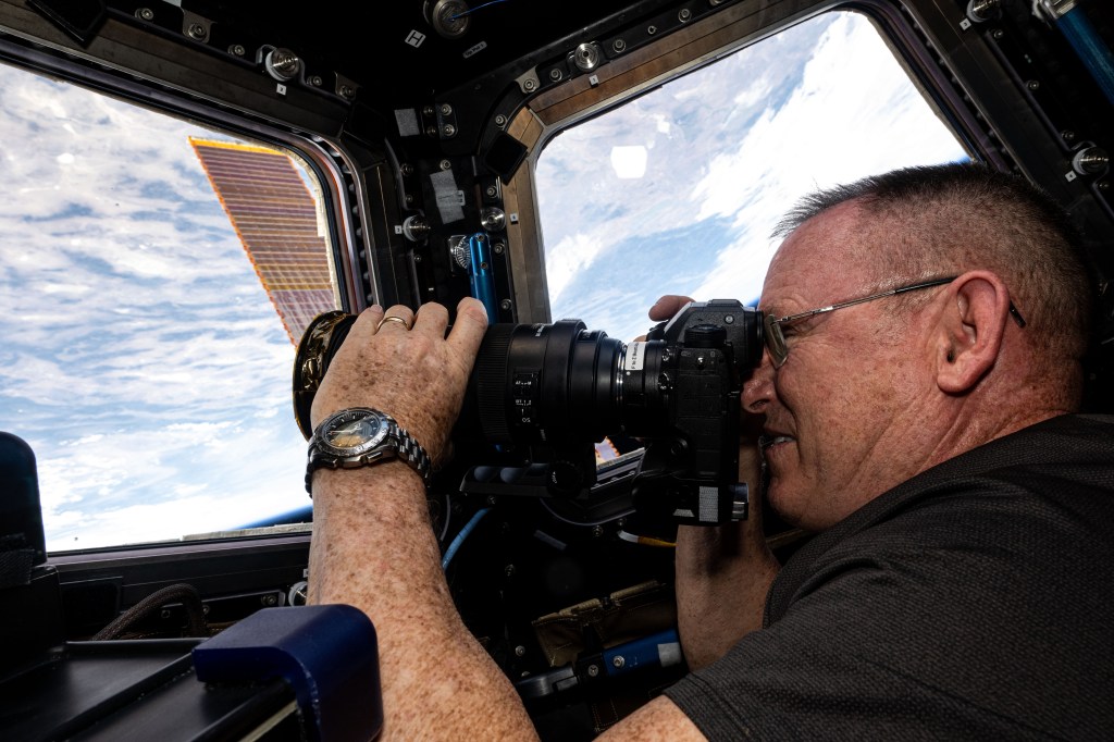 NASA astronaut and Boeing Crew Flight Test Commander Butch Wilmore points his camera outside the cupola and photographs Earth landmarks 263 miles below the International Space Station.