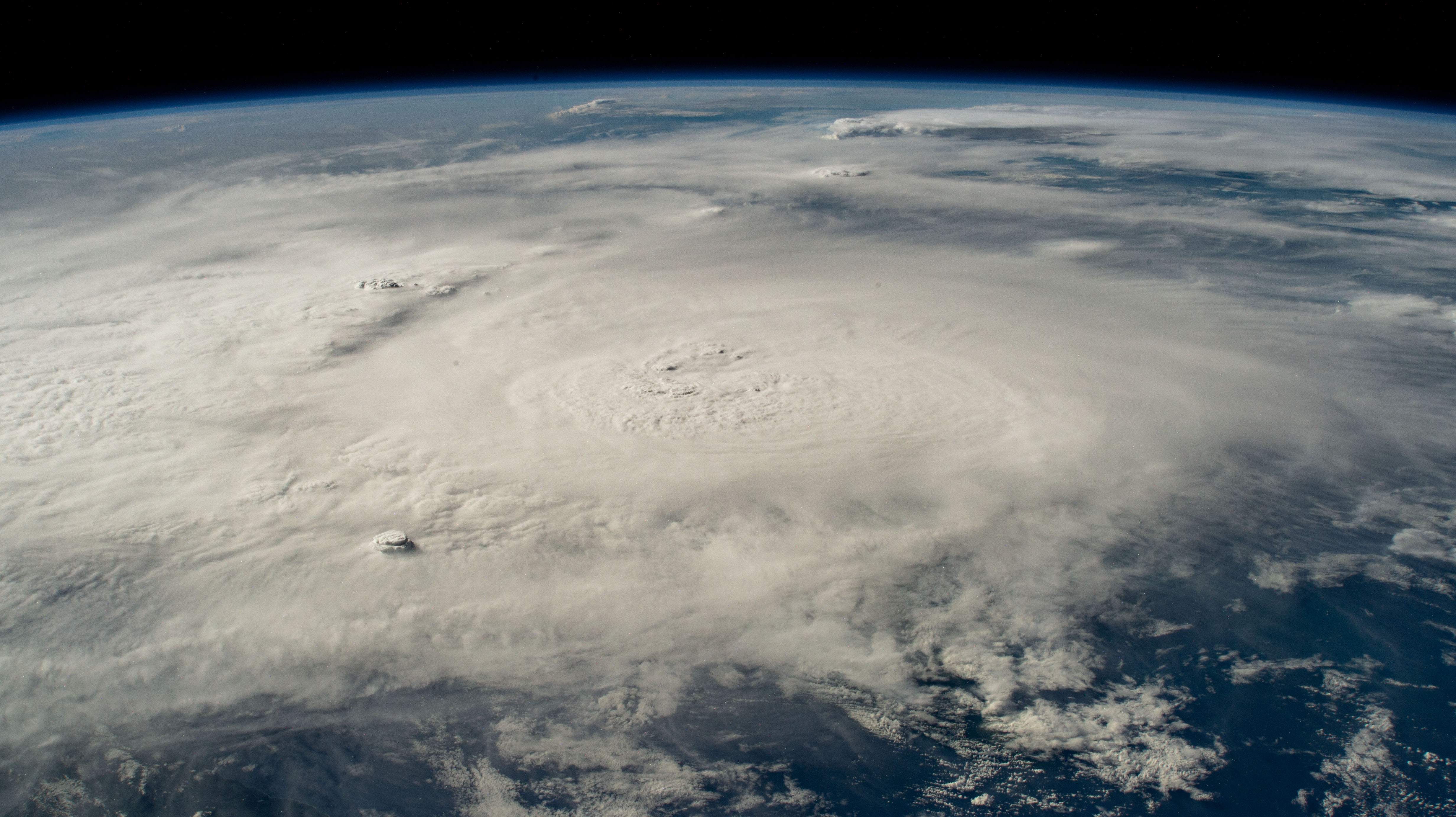 Hurricane Beryl is pictured as a Category 4 storm above the Caribbean Sea from the International Space Station as it orbited 263 miles above western Cuba.