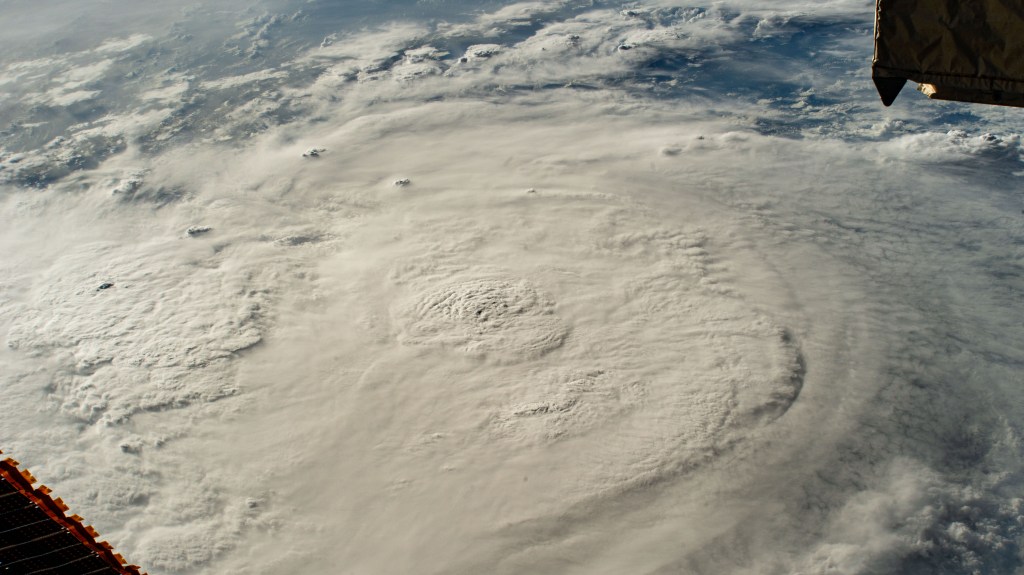 Hurricane Beryl is pictured as a Category 1 storm above the Yucatan Peninsula from the International Space Station as it orbited 262 miles above the Gulf of Mexico.