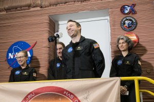CHAPEA Medical Officer Nathan Jones shares remarks after egressing the habitat on July 6, 2024. Credit: NASA/Josh Valcarcel